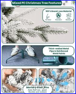 6 Ft Artificial Snow Flocked Christmas Tree Prelit & Multicolored Lights 9 Mode 6 Ft Artificial Snow Flocked Christmas Tree Prelit & Multicolored Lights 9 Mode
