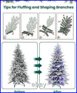 6 Ft Artificial Snow Flocked Christmas Tree Prelit & Multicolored Lights 9 Mode 6 Ft Artificial Snow Flocked Christmas Tree Prelit & Multicolored Lights 9 Mode