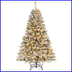 6 Ft Artificial Xmas Lush Tree 3-Minute Quick Shape with 450 Warm White LED Light