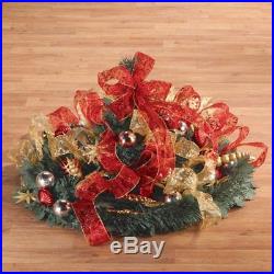 6 Ft Fully Decorated RED & GOLD Pre-Lit Pull-Up Pop-Up Christmas Tree-EASY SET