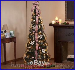 6 Ft. Fully Decorated VICTORIAN Pre-Lit Pull-Up Pop-Up Christmas Tree EASY SET