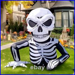 6 Ft Halloween Inflatable Half Body Skeleton Skull Decorations, Day of The De