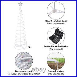 6 Ft Lighted Spiral Christmas Tree Light Multi Color 182 LED Yard Decor 2 Pack