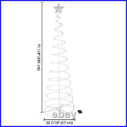 6 Ft Lighted Spiral Christmas Tree Light Multi Color 182 LED Yard Decor 2 Pack