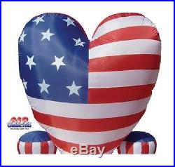 6 Ft Patriotic 4th Of July Uncle Sam's Hats & Large Heart Air Blown Inflatable