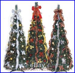 6 Ft Pop Up Decorated & Pre Lit Collapsible Christmas Tree 350 Lights New