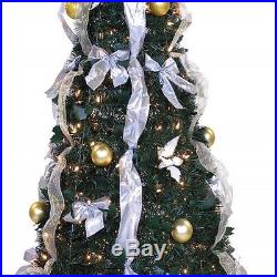 6 Ft Pre-Lit Christmas Tree Artificial 350 Lights Xmas Home Decoration Ornaments