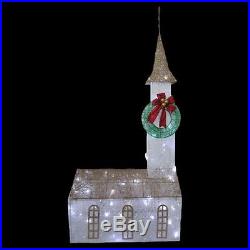 6 Ft Pre-Lit Twinkling Church Christmas Outdoor Yard Decor (New in Box)