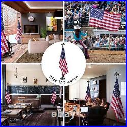 6 Ft Sectional Indoor Flag Pole Kit Eagle Topper Aluminum 3x5 Ft US Flag & Base