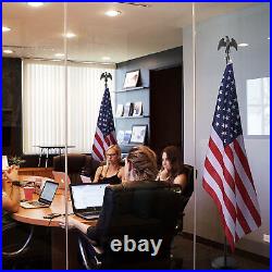 6 Ft Sectional Indoor Flag Pole Kit Eagle Topper Aluminum 3x5 Ft US Flag & Base