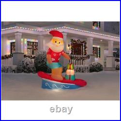 6 Ft Surfing Beach Santa LED Christmas Airblown Inflatable Boat Florida Tropical