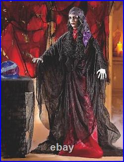 6-Ft Tall Freestanding Gypsy Woman Lighted Icy Blue Eyes Halloween Figure #56882