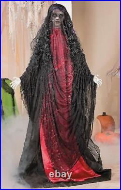 6-Ft Tall Freestanding Gypsy Woman Lighted Icy Blue Eyes Halloween Figure #56882