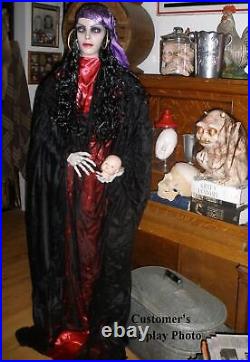 6-Ft Tall Freestanding Gypsy Woman Lighted Icy Blue Eyes Halloween Figure #56882