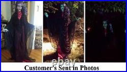6-Ft Tall Freestanding Gypsy Woman Lighted Icy Blue Eyes Halloween Figure #56882