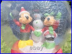 6' Gemmy Airblown Inflatable Disney Mickey and Minnie Mouse Snowman Snowglobe