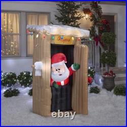 6′ Gemmy Animated Airblown Inflatable Christmas Santa Claus in Outhouse