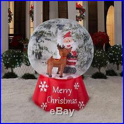 6′ High Photorealistic Santa Reindeer Snow Globe Christmas Airblown Inflatable