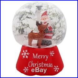 6' High Photorealistic Santa Reindeer Snow Globe Christmas Airblown Inflatable