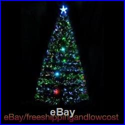 6′ Indoor Artificial Fiber Optic Light Xmas Decoration Christmas Tree Up Holiday