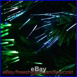 6' Indoor Artificial Fiber Optic Light Xmas Decoration Christmas Tree Up Holiday