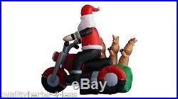 6' Inflatable Santa on Motorbike Reindeer Lighted Outdoor Christmas Decoration