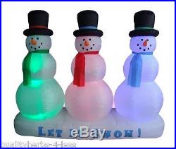 6′ Inflatable Snowmen withRed+Green+Blue LED Lights Outdoor Christmas Decoration