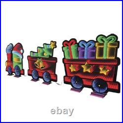 6' LED Christmas Train with Gift Present Infinity Light Outdoor Yard Holiday Decor