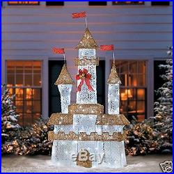 6′ Lighted Twinkling Royal Castle Christmas Yard Decor Pre-lit Holiday 52