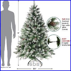 6' Medium Flocked Angel Pine Artificial Christmas Tree Unlit