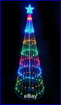 6′ MultiColor LED Light Show Cone Christmas Tree Lighted Yard Art Decoration