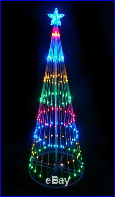 6′ Multi Color LED Light Show Cone Christmas Tree Lighted Yard Art Decoration