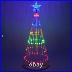 6′ Multi-Cor LED Light Show Christmas Tree Animated Outdoor Decoration