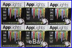 6 New APP LIGHTS LED Light Show Icicle Multicolor & White Lights Gemmy AppLights