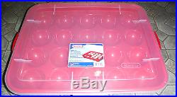 6 New Sterilite Red Plastic Christmas 20 Ornament Storage Container