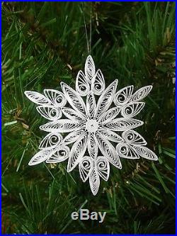 6 Paper Quilled Snowflake Ornaments in Gift Box Wedding Party Favor Decoration