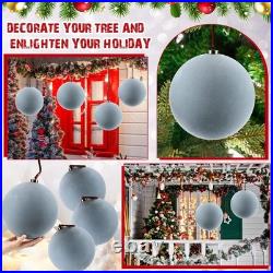 6 Pcs 8 Inch Extra Large Velvet Christmas Ball Ornaments Set Flocked Holiday 6 Pcs 8 Inch Extra Large Velvet Christmas Ball Ornaments Set Flocked Holiday