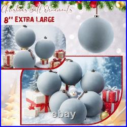 6 Pcs 8 Inch Extra Large Velvet Christmas Ball Ornaments Set Flocked Holiday 6 Pcs 8 Inch Extra Large Velvet Christmas Ball Ornaments Set Flocked Holiday