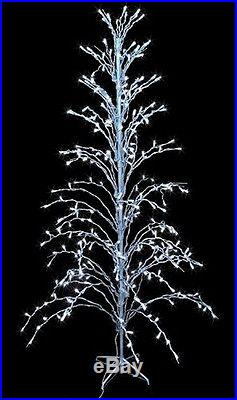 6' Polar White LED Lighted Christmas Cascade Twig Tree Outdoor Yard Decoration