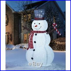 6′ Pop Up Lighted Snowman Candy Cane Sculpture Outdoor Christmas Yard Decoration
