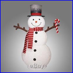 6' Pop Up Lighted Snowman Candy Cane Sculpture Outdoor Christmas Yard Decoration