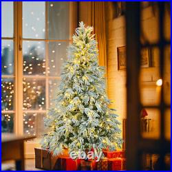 6' Pre-Lighted Spruce Edelweiss Christmas Tree with Multi-Color LED Lights NEW
