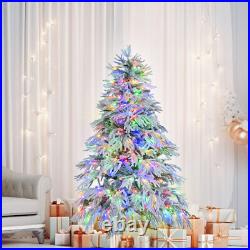 6' Pre-Lighted Spruce Edelweiss Christmas Tree with Multi-Color LED Lights NEW