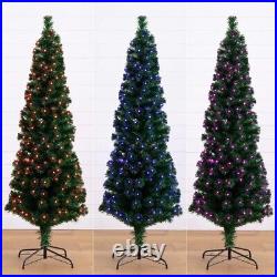 6′ Pre-Lit Fiber Optic Artificial Christmas with282 Colorful LED Lights