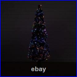 6' Pre-Lit Fiber Optic Artificial Christmas with282 Colorful LED Lights