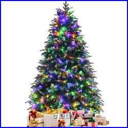 6′ Pre-Lit Snowy Christmas Hinged Tree 11 Flash Modes with 350 Multi-Color Lights