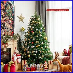 6' Pre-Lit Snowy Christmas Hinged Tree 11 Flash Modes with 350 Multi-Color Lights