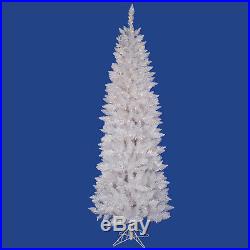 6' Pre-Lit White Sparkle Spruce Pencil Artificial Christmas Tree Clear Lights
