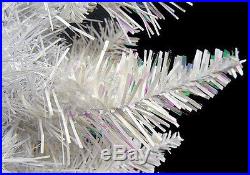 6' Pre-Lit White Sparkle Spruce Pencil Artificial Christmas Tree Clear Lights