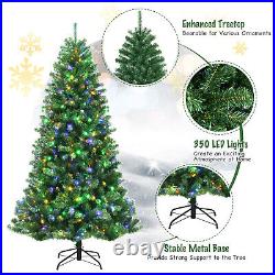 6' Pre-lit Hinged Christmas Tree with Remote Control & 9 Lighting Modes